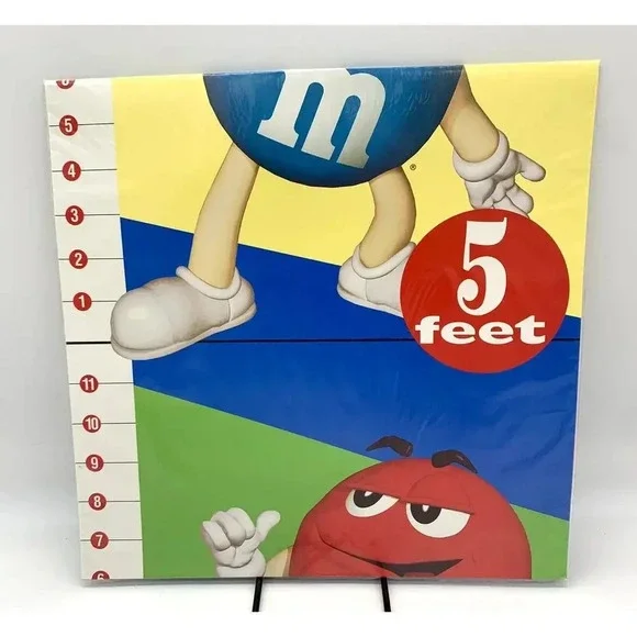 New Vtg M & M'S Mars Candy Characters Wall Growth Chart Five Feet Tall Poster - Picture 3 of 5